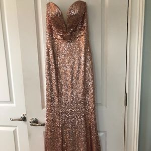 Strapless Sequined Prom Dress -- Ellie Wilde